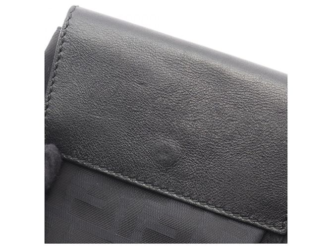 Borsa a tracolla Fendi Zucca nera in pelle e nylon Nero - vista 6