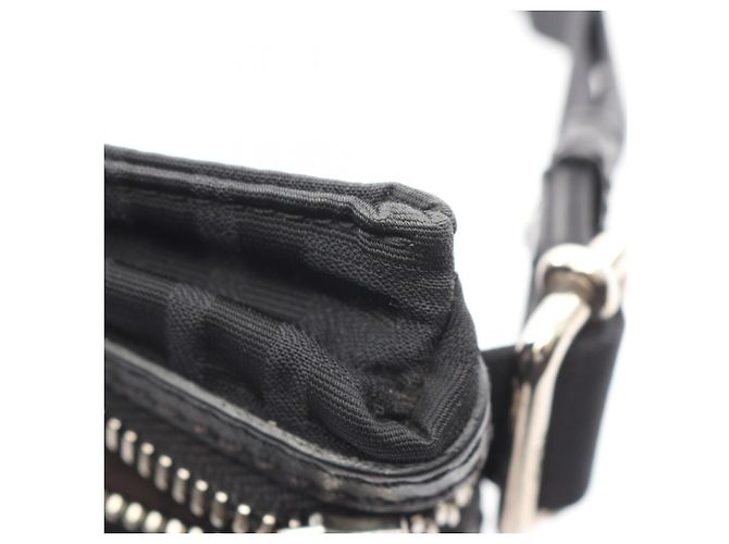 Borsa a tracolla Fendi Zucca nera in pelle e nylon Nero - vista 7