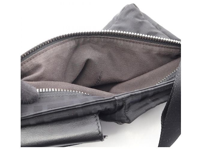 Borsa a tracolla Fendi Zucca nera in pelle e nylon Nero - vista 8