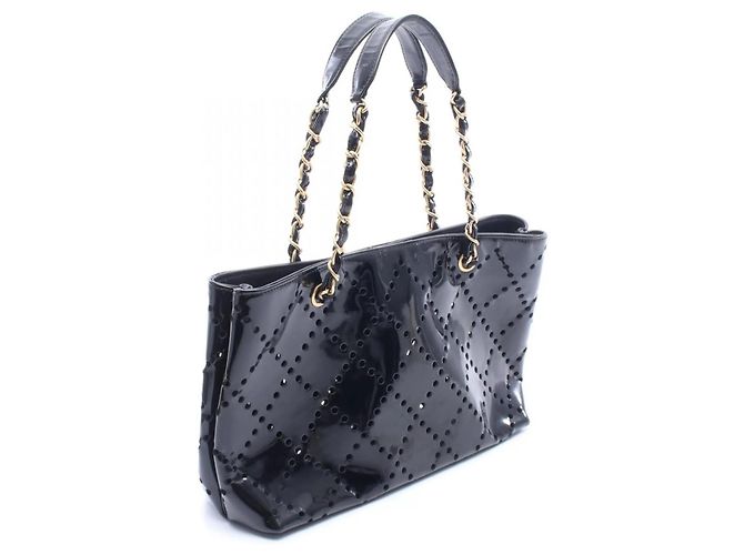 Timeless Bolso tote perforado Chanel Coco Mark Negro - vista 2