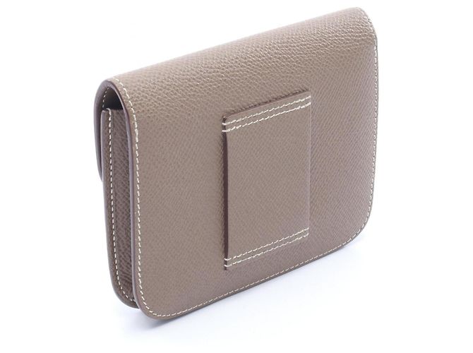 Billetera bi-fold slim Constance de Hermès Castaño Gris pardo - vista 2