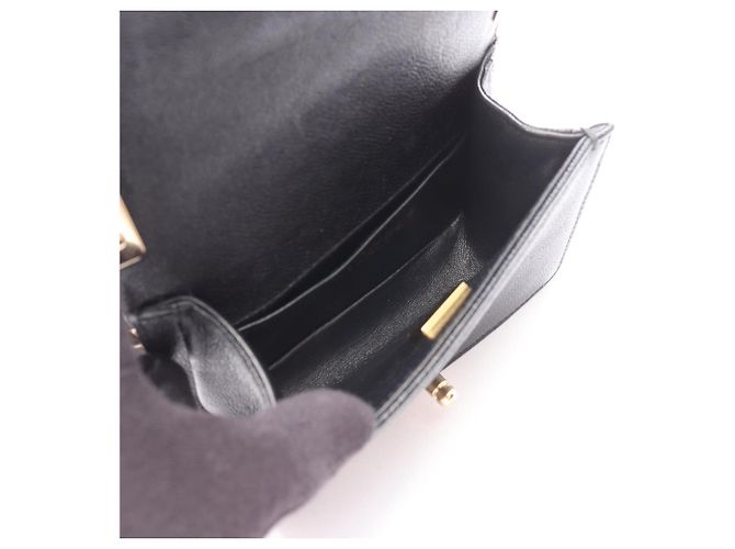 Borsa a Spalla Chanel Boy Mini Chevron V-Stitch Nero - Ansicht 3