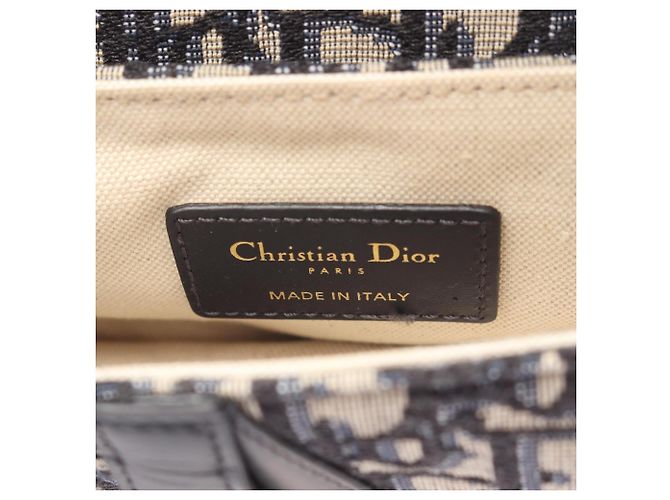 Borsa Mini Saddle Christian Dior Beige Blu navy - vista 4