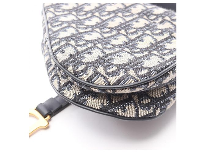 Borsa Mini Saddle Christian Dior Beige Blu navy - vista 5
