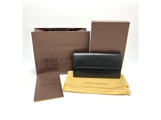 Sarah Billetera larga bi-fold Louis Vuitton M63742 Negro - vista 12