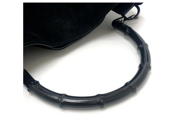 Borsa 2 in 1 Bamboo 2404 di Gucci Nero - vista 7