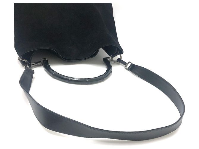 Borsa 2 in 1 Bamboo 2404 di Gucci Nero - vista 8