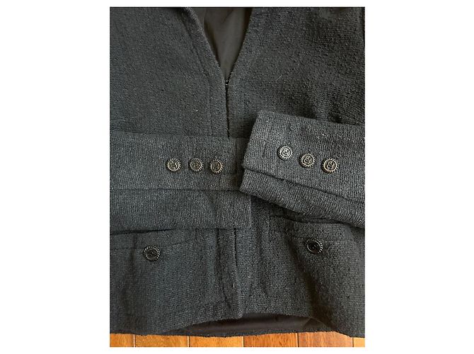 Chanel Uniform schwarze Tweedjacke XS - Ansicht 5