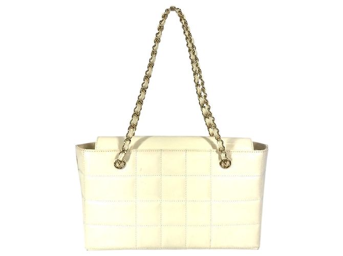 Borsa Chocolate Bar con Logo CC Coco di Chanel Bianco Giallo - vista 2