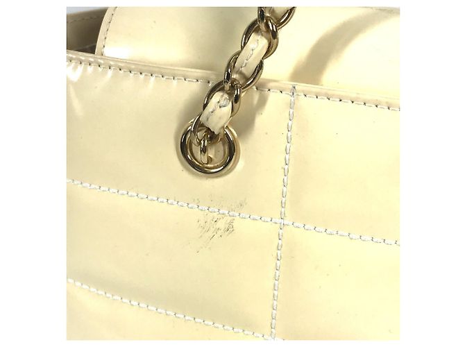 Borsa Chocolate Bar con Logo CC Coco di Chanel Bianco Giallo - vista 9