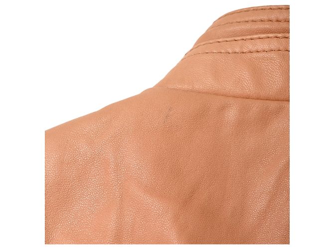 Alexander McQueen Bikerjacke mit Reißverschluss aus braunem Leder Rot - Ansicht 10