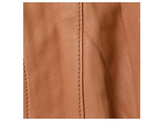 Alexander McQueen Bikerjacke mit Reißverschluss aus braunem Leder Rot - Ansicht 11