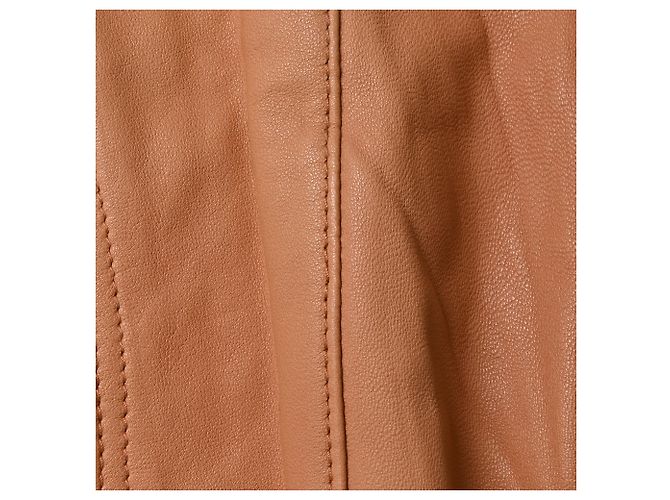 Alexander McQueen Bikerjacke mit Reißverschluss aus braunem Leder Rot - Ansicht 12