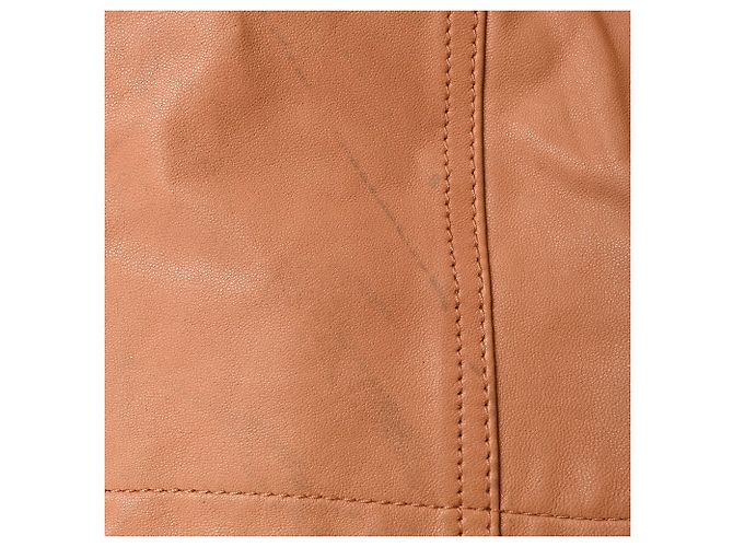 Alexander McQueen Bikerjacke mit Reißverschluss aus braunem Leder Rot - Ansicht 7