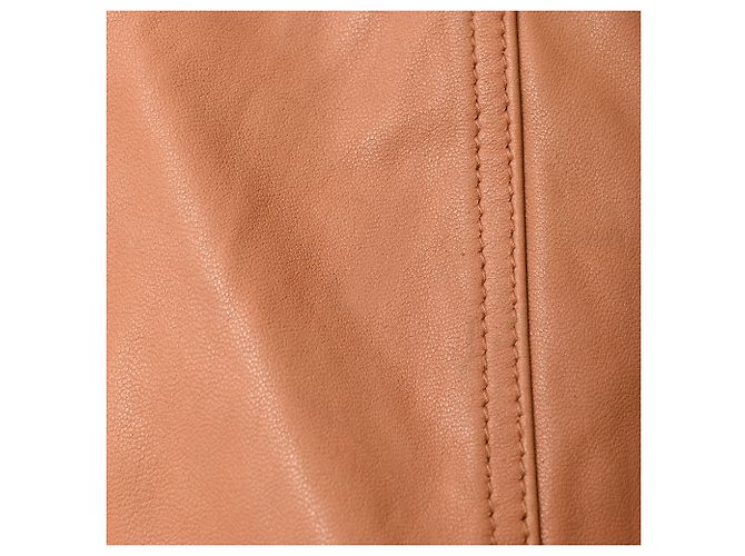 Alexander McQueen Bikerjacke mit Reißverschluss aus braunem Leder Rot - Ansicht 8