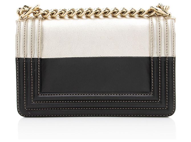 Chanel Bicolor Kalbsleder Kleine Boy Tasche Schwarz - Ansicht 3