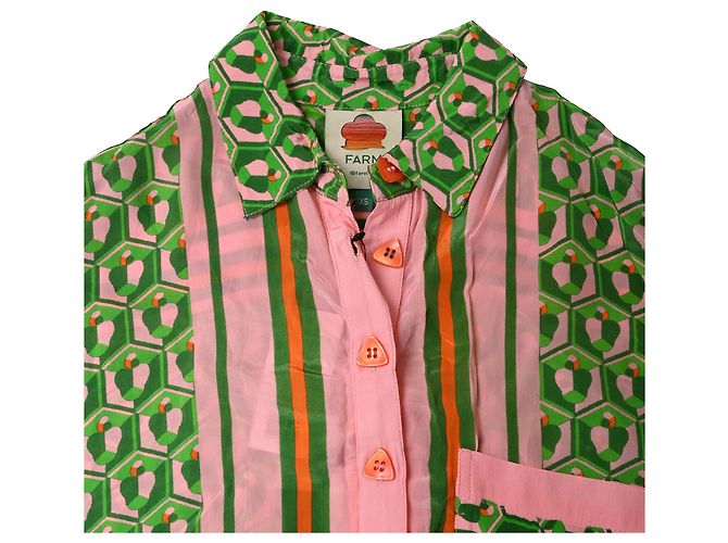 Rompers in Viscosa Multicolore con Sciarpa in Anacardo Farm Rio - vista 5