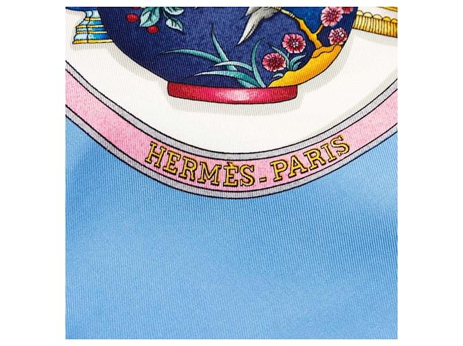 Hermès Botella de Bufanda de Seda Hermes Azul - vista 3