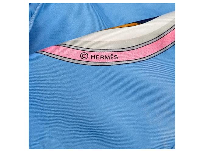 Hermès Botella de Bufanda de Seda Hermes Azul - vista 7