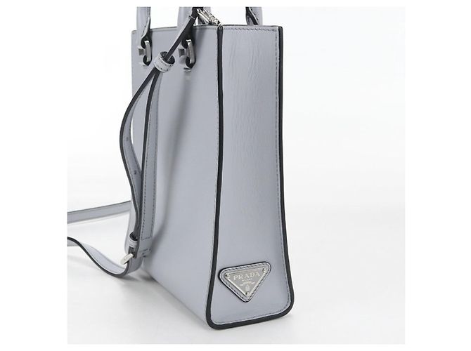 Borsa Tote Mini Triangolo Logo Prada Blu - vista 5