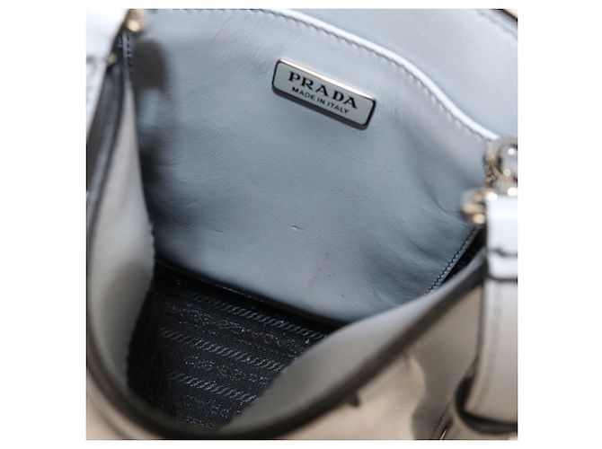 Borsa Tote Mini Triangolo Logo Prada Blu - vista 6