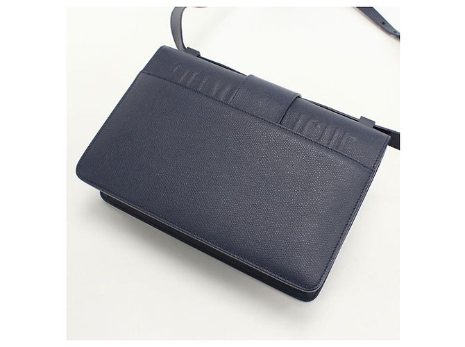 Borsa a spalla in pelle di vitello blu navy Christian Dior - vista 2