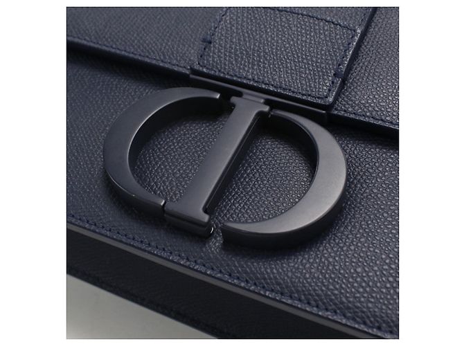 Borsa a spalla in pelle di vitello blu navy Christian Dior - vista 4