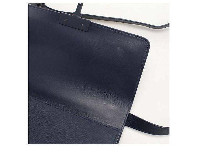 Borsa a spalla in pelle di vitello blu navy Christian Dior - vista 5