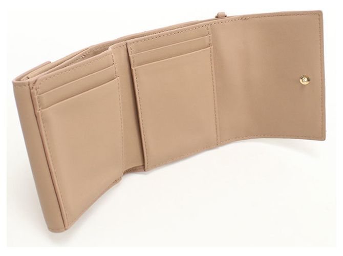 Christian Dior Beige Leather Tri-fold Wallet - view 3