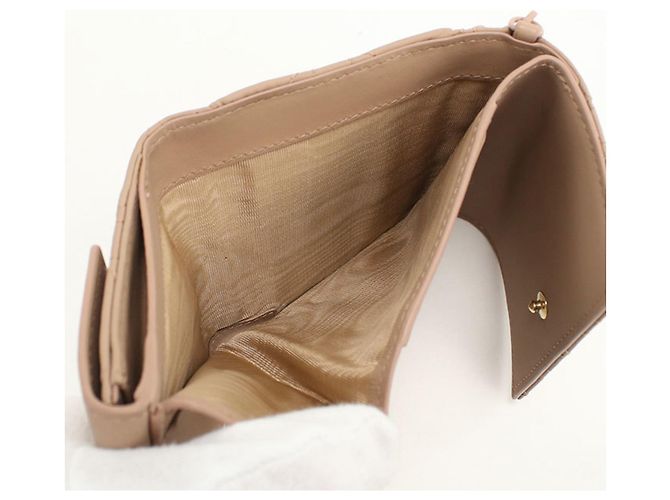 Christian Dior Beige Leather Tri-fold Wallet - view 4