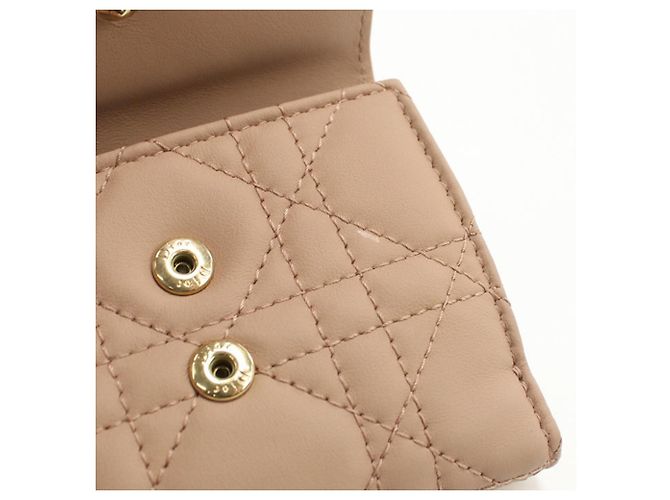 Christian Dior Beige Leather Tri-fold Wallet - view 7