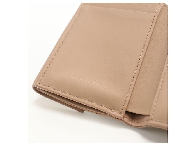 Christian Dior Beige Leather Tri-fold Wallet - view 8