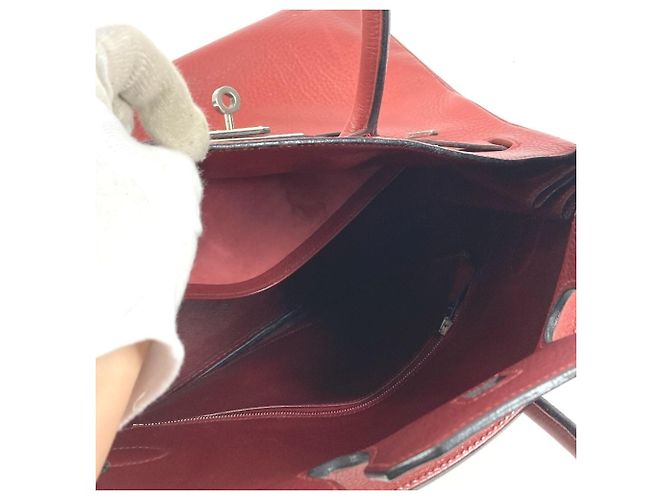 Borsa Tote Hermès Birkin 35 Rosso - vista 12
