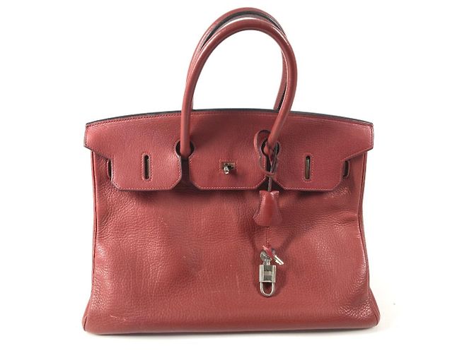 Borsa Tote Hermès Birkin 35 Rosso - vista 8