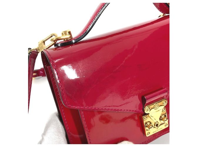 Borsa Monceau BB in Monogram Vernis di Louis Vuitton Rosa Porpora - vista 10