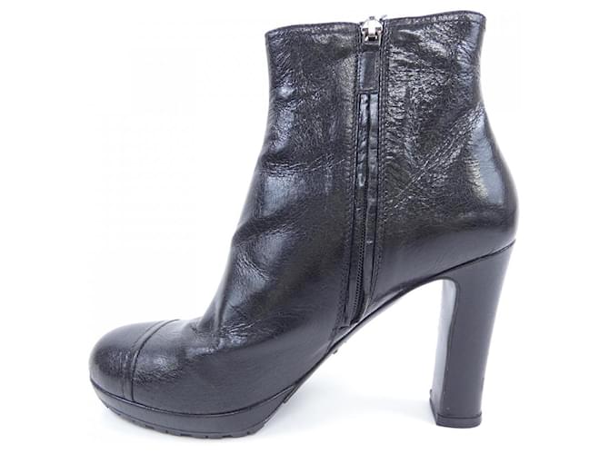 Prada Lederstiefel Schwarz - Ansicht 2