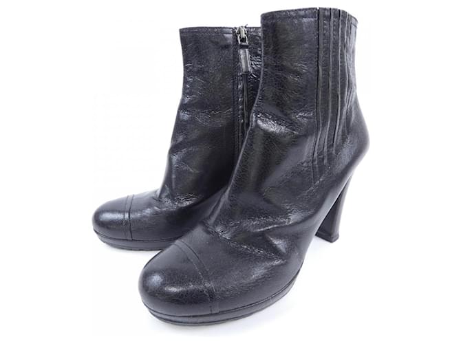 Prada Lederstiefel Schwarz - Ansicht 3