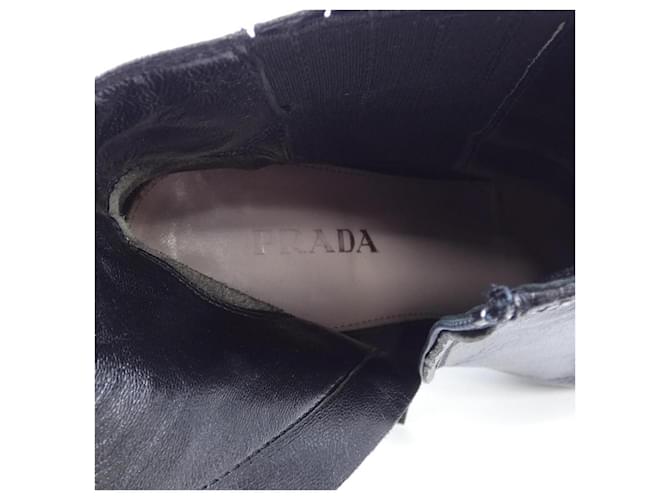 Prada Lederstiefel Schwarz - Ansicht 6