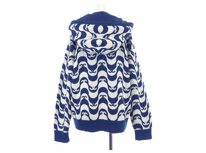 Chanel P70408K10043 Cashmere Hoodie Weiß Blau - Ansicht 2