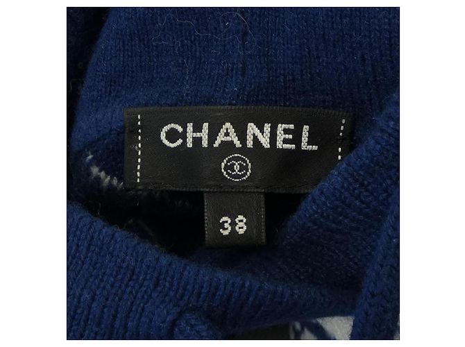 Chanel P70408K10043 Cashmere Hoodie Weiß Blau - Ansicht 5