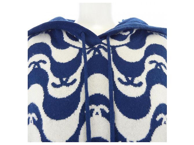 Chanel P70408K10043 Cashmere Hoodie Weiß Blau - Ansicht 6