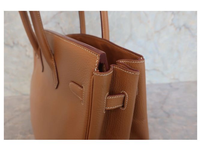 Borsa Hermès Birkin in Ardennes marrone con hardware dorato 35 - vista 6