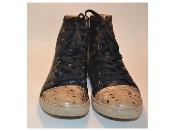 Tênis Lanvin de couro preto multicolorido 38 IT Multicor - vista 2
