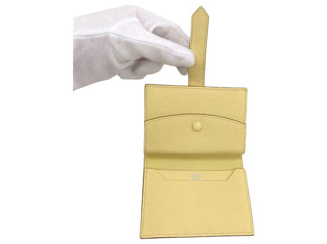 Monedero Mini Bearn de Hermès Amarillo - vista 4