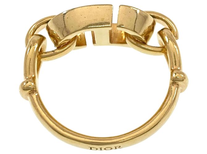 Anello con logo CD 30 Montaigne Christian Dior Nero D'oro - vista 3
