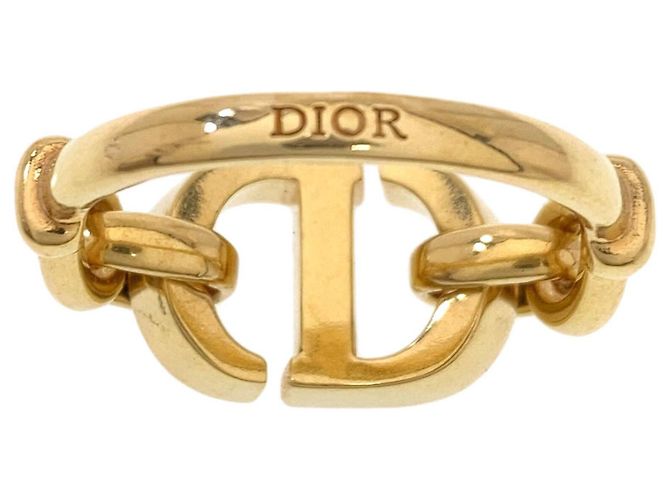 Anello con logo CD 30 Montaigne Christian Dior Nero D'oro - vista 4