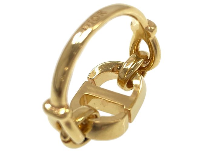 Anello con logo CD 30 Montaigne Christian Dior Nero D'oro - vista 6
