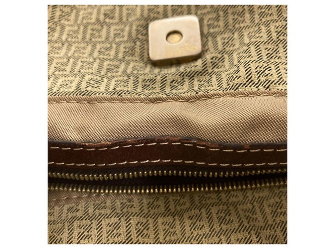Sac fourre-tout Fendi Zucchino Beige - vue 13