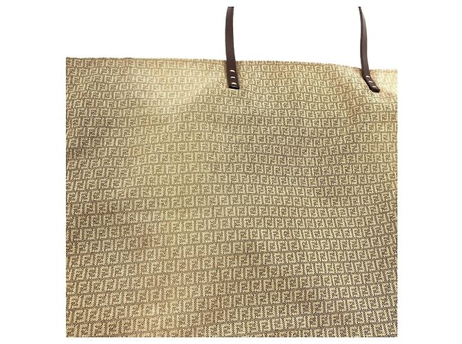 Sac fourre-tout Fendi Zucchino Beige - vue 14