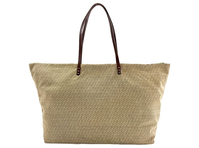 Sac fourre-tout Fendi Zucchino Beige - vue 2